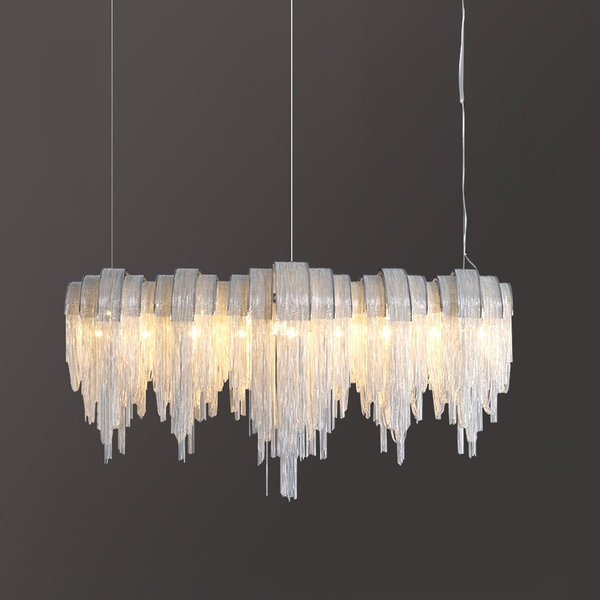Tarien Chandelier Layered Chain Nickel Luxury