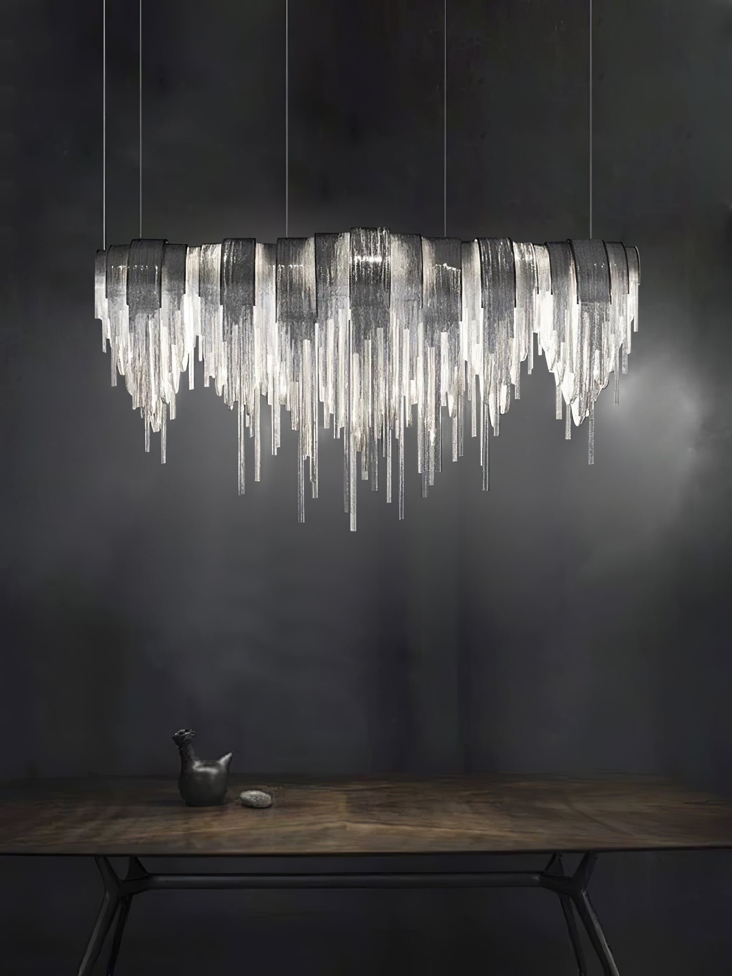 Tarien Chandelier Layered Chain Nickel Luxury
