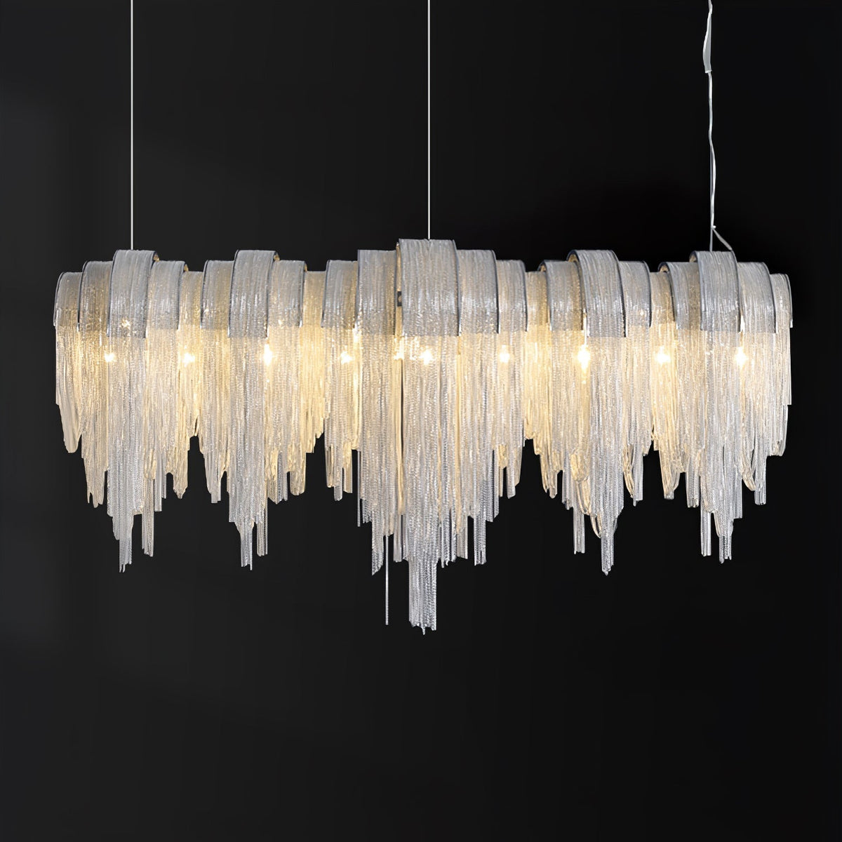 Tarien Chandelier Layered Chain Nickel Luxury