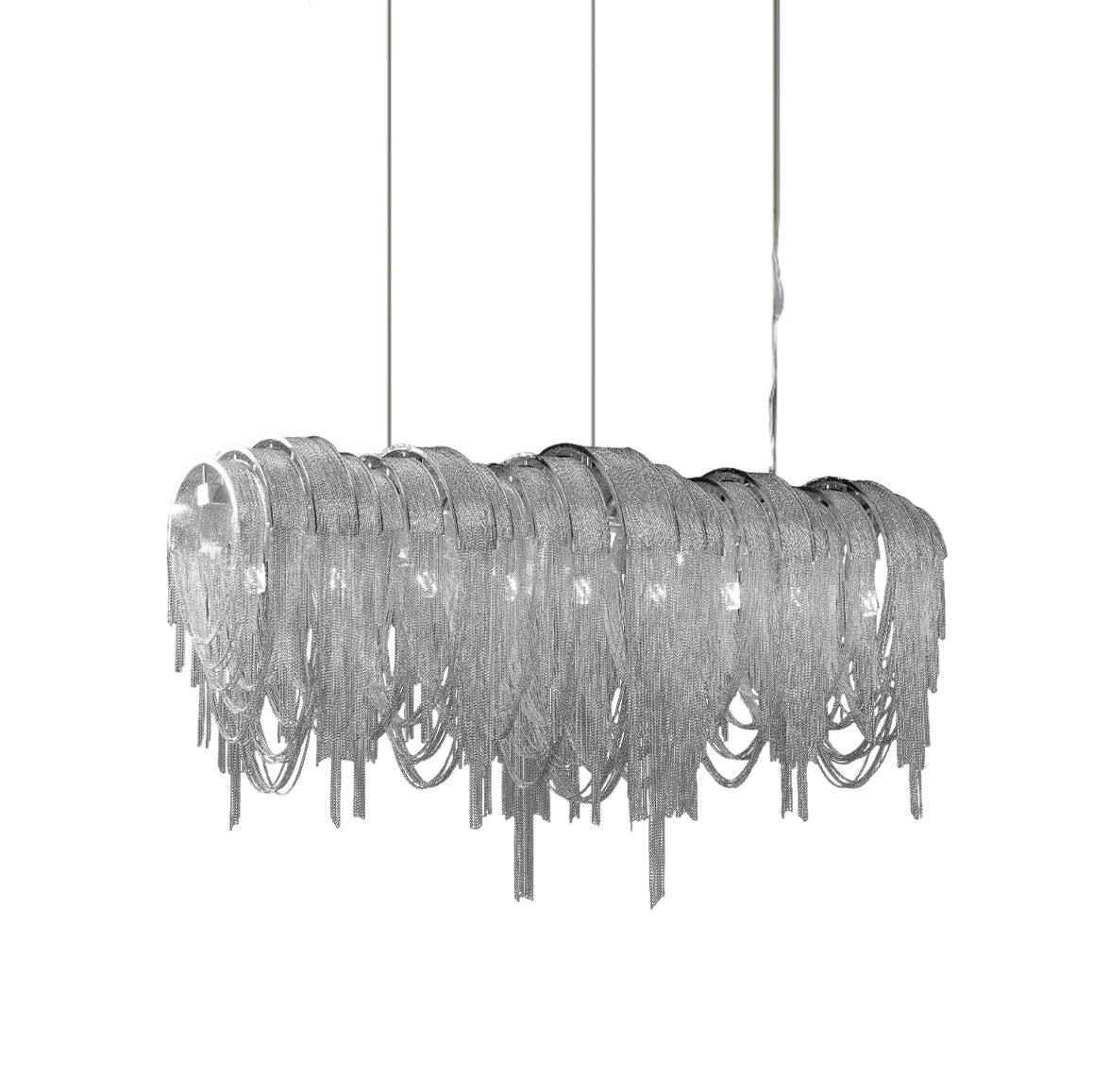 Tarien Chandelier Layered Chain Nickel Luxury