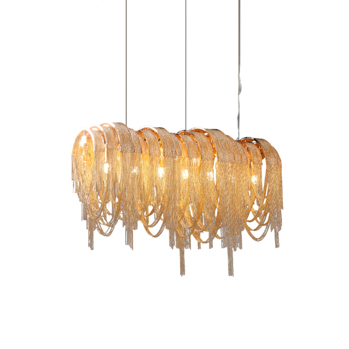 Tarien Chandelier Layered Chain Nickel Luxury