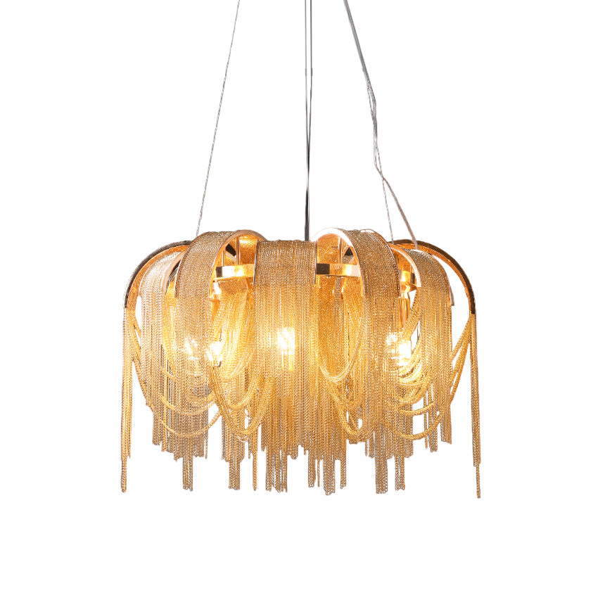 Tarien Chandelier Layered Chain Nickel Luxury