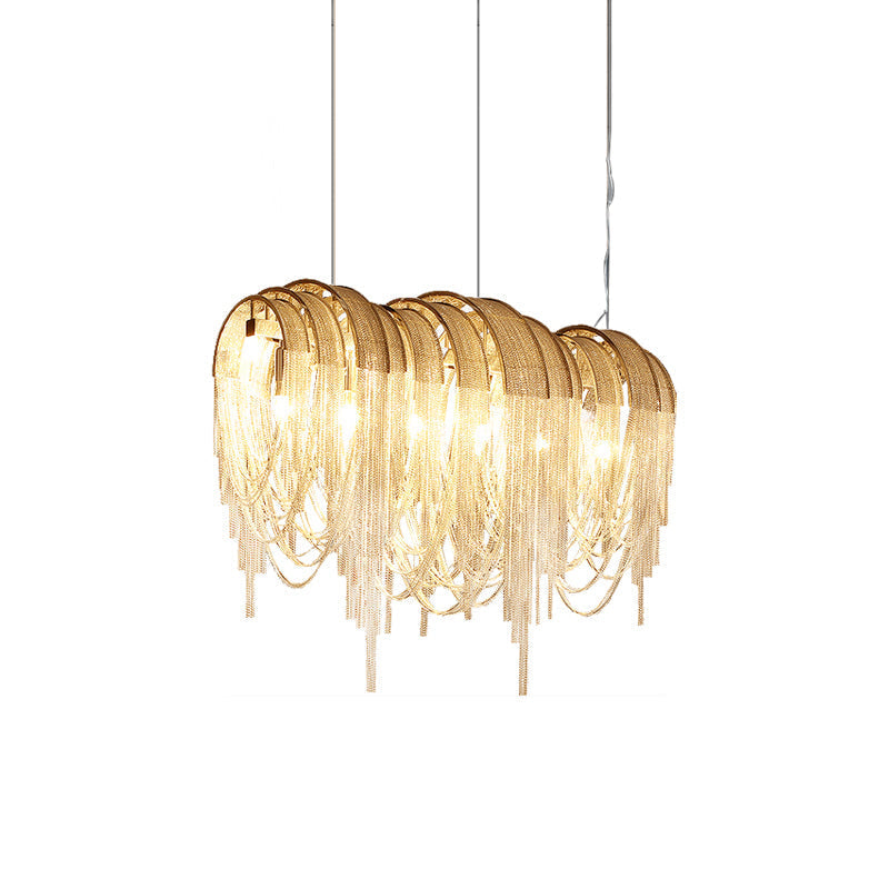 Tarien Chandelier Layered Chain Nickel Luxury