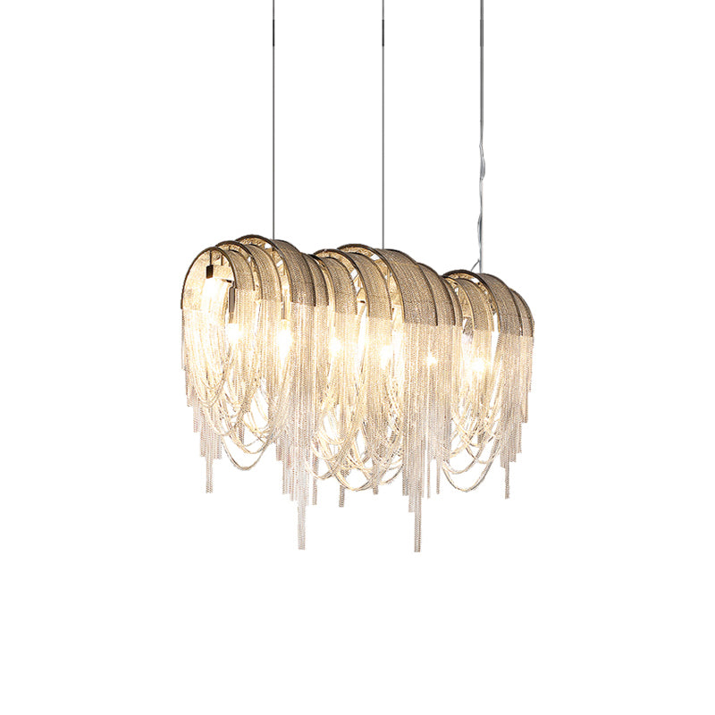 Tarien Chandelier Layered Chain Nickel Luxury