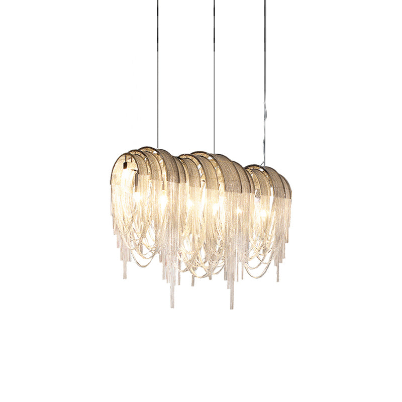 Tarien Chandelier Layered Chain Nickel Luxury