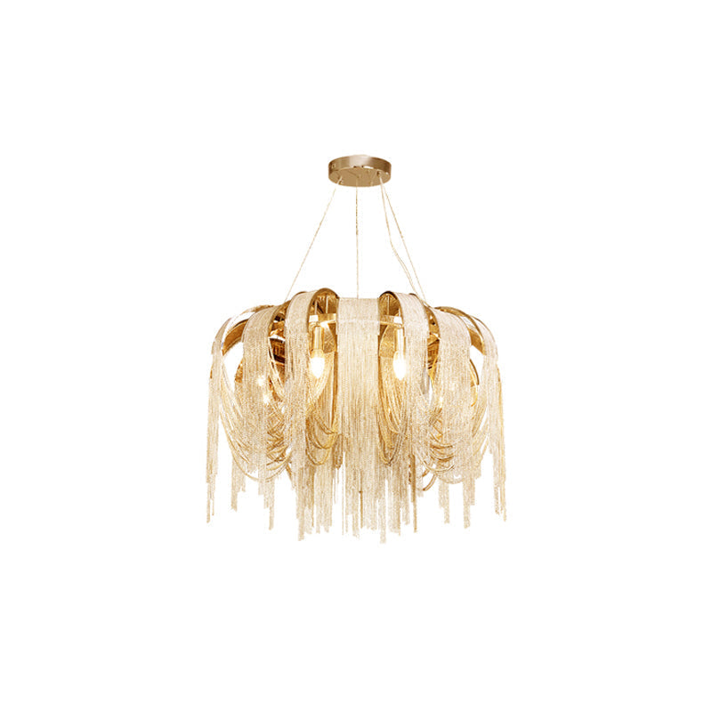 Tarien Chandelier Layered Chain Nickel Luxury
