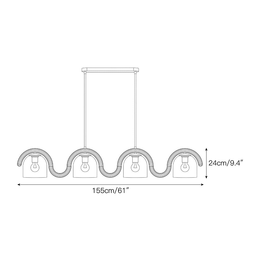 Lenox Linear Glass Chandelier