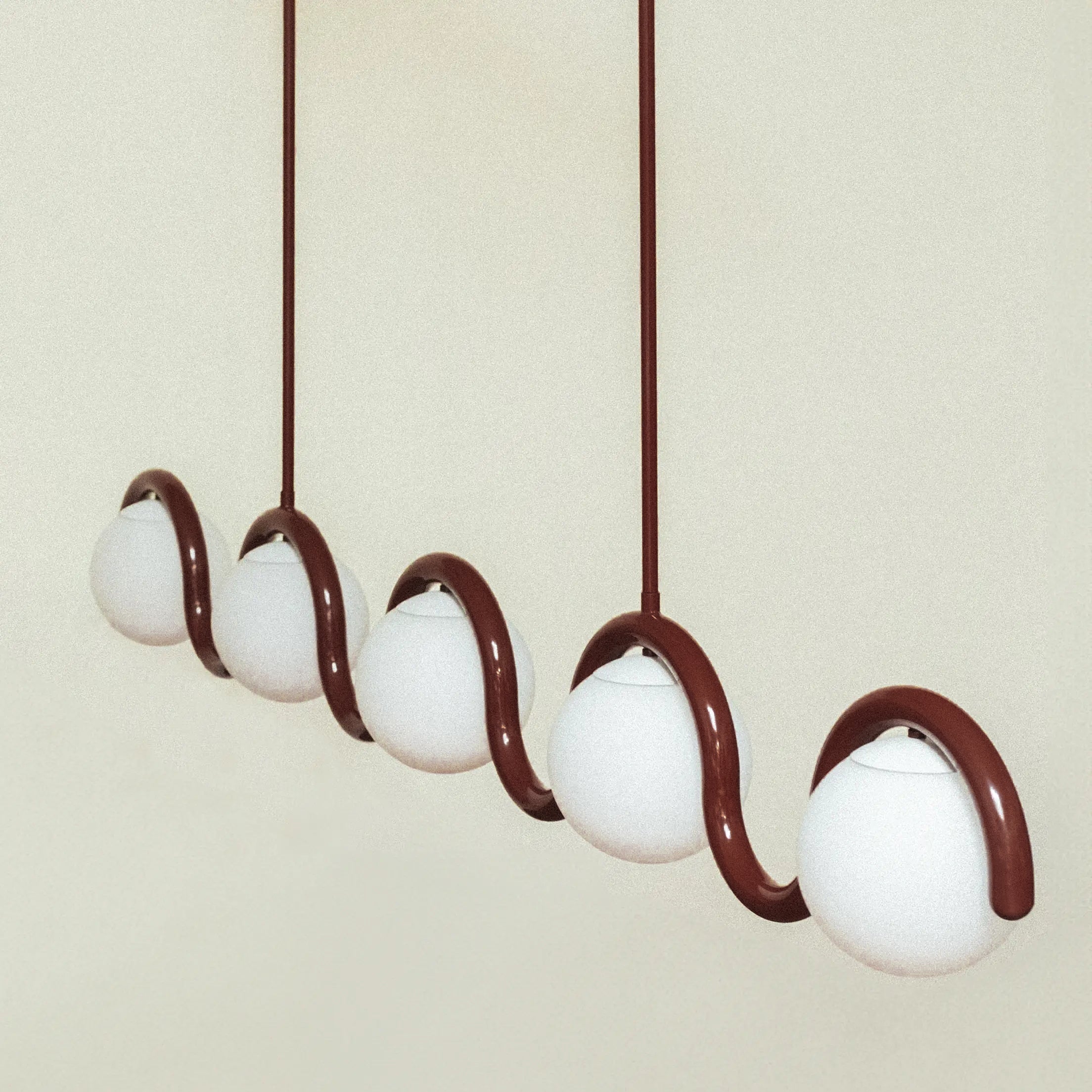 Uveta Linear Chandelier Red&Silver - Neutral Decor