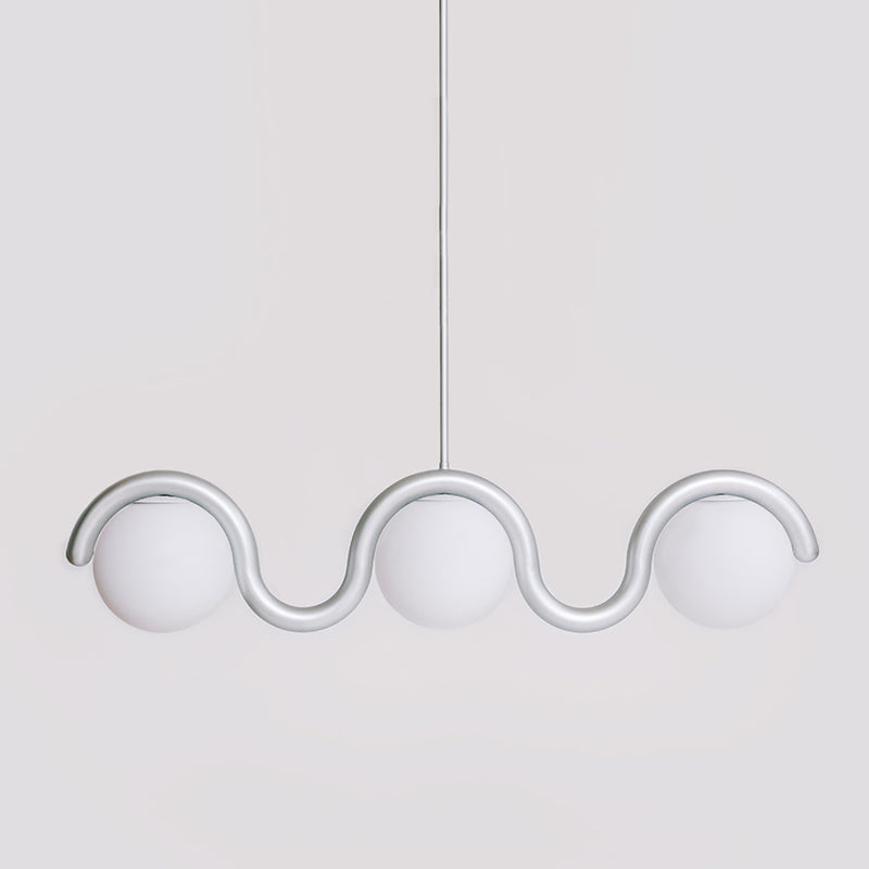 Uveta Linear Chandelier Red&Silver - Neutral Decor