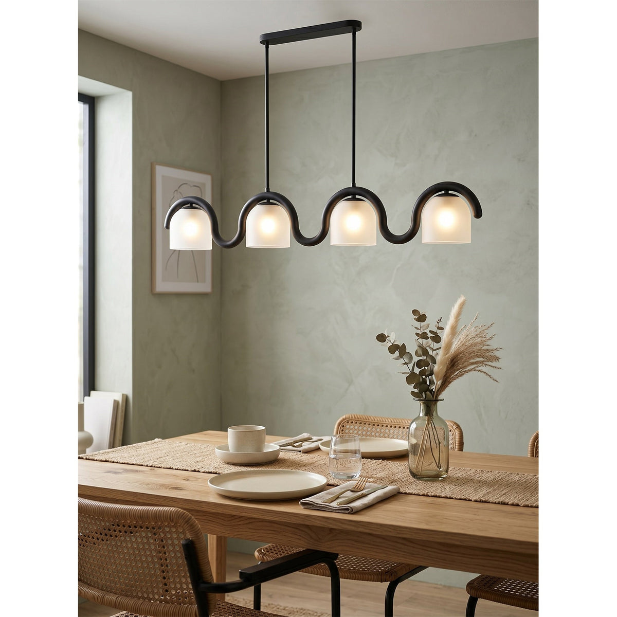 Lenox Linear Glass Chandelier