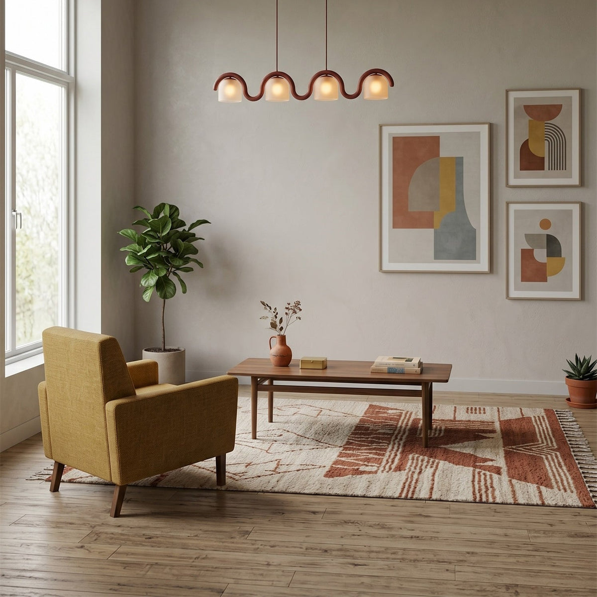 Lenox Linear Glass Chandelier