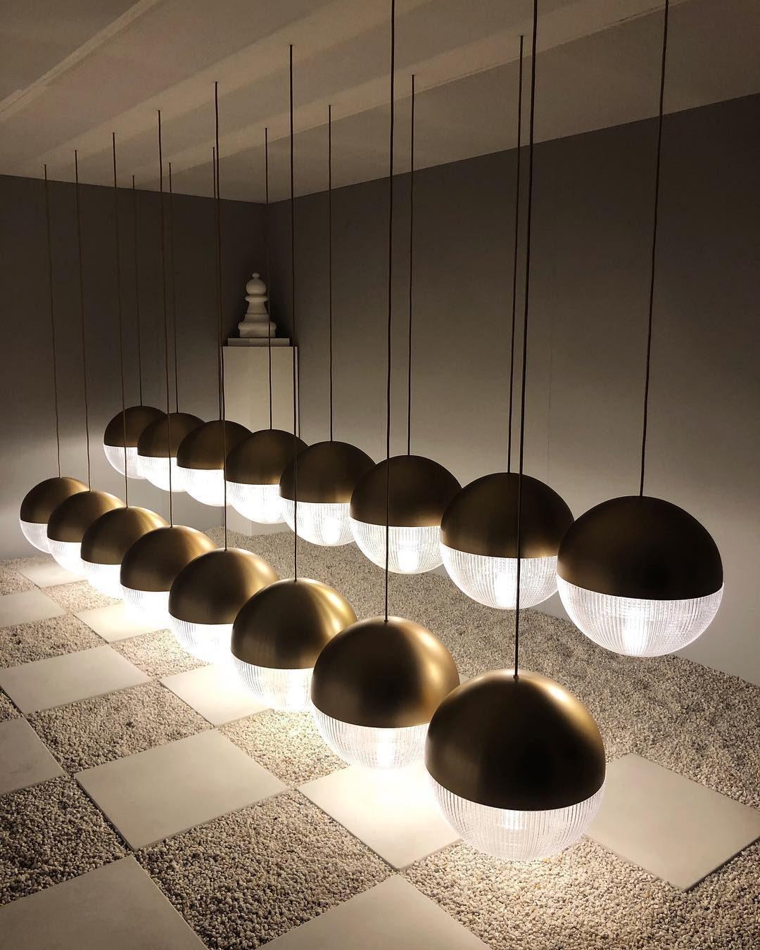 Kevelo Pendant Lamp Brass Glass Modern