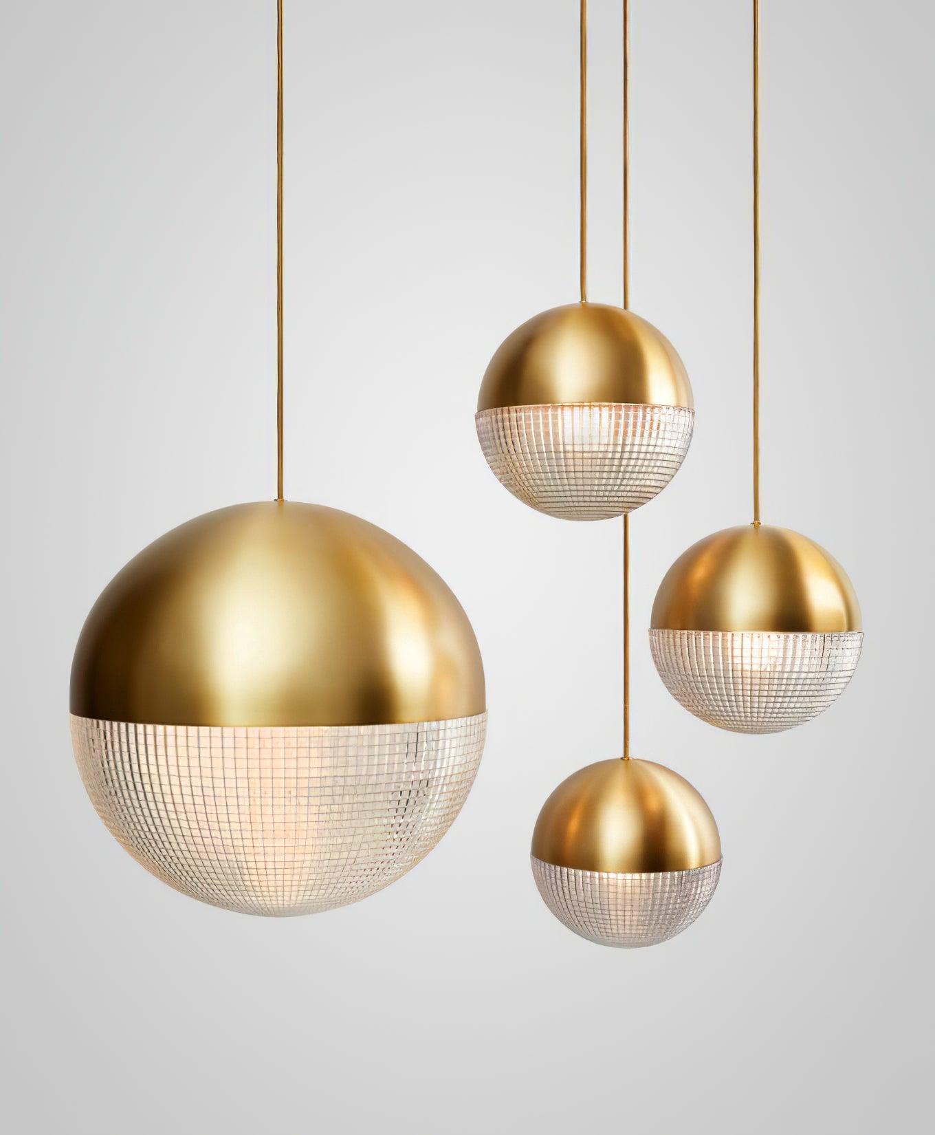 Kevelo Pendant Lamp Brass Glass Modern