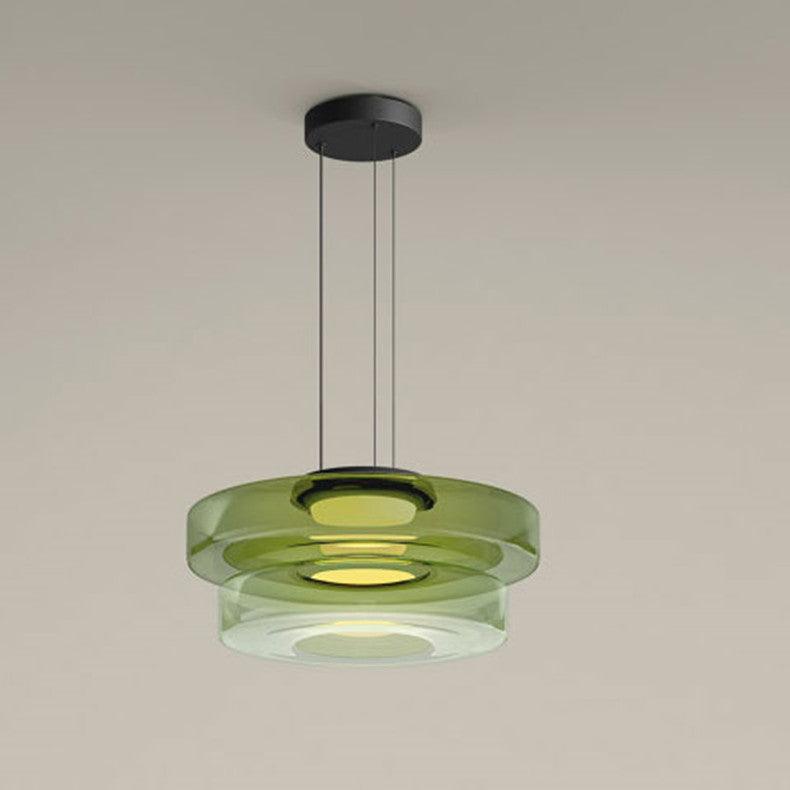 Lustra Pendant Lamp Glass Circles Multi-Level - Neutral Decor