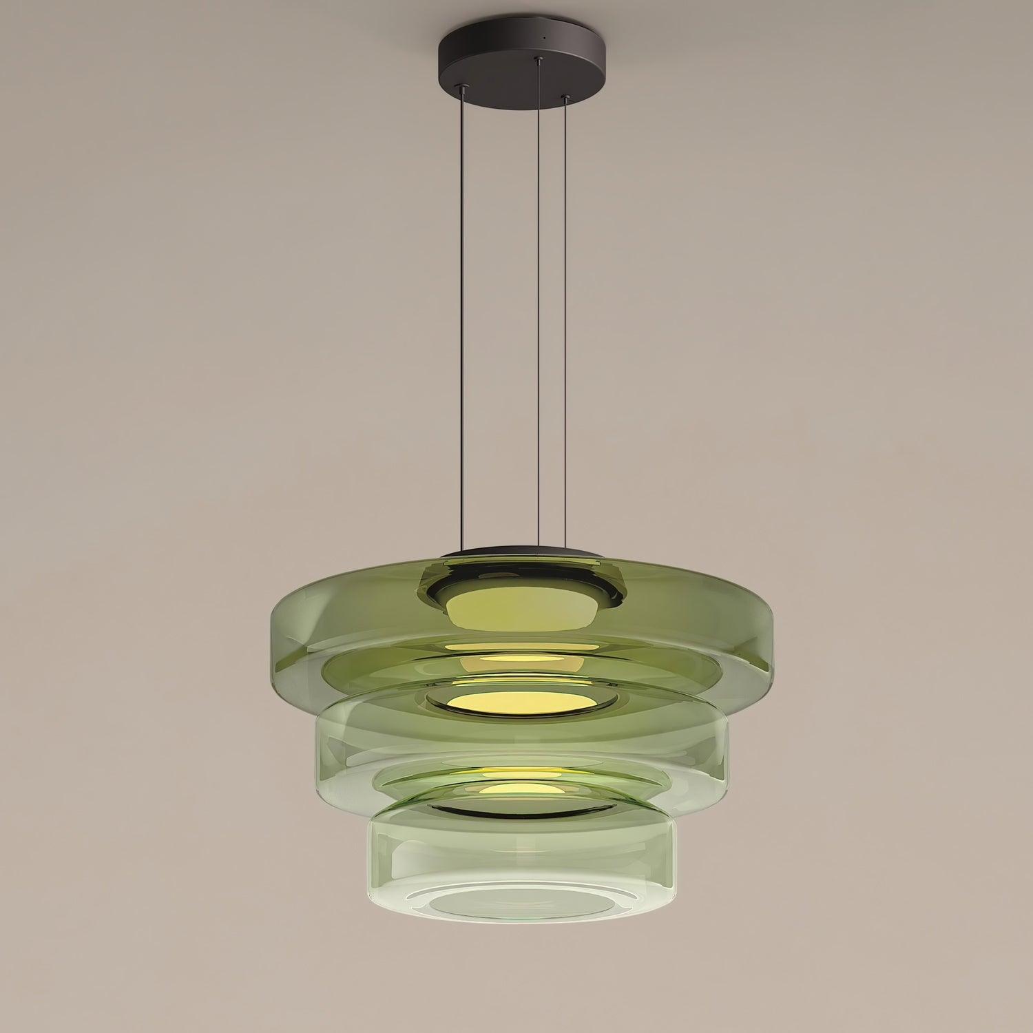 Lustra Pendant Lamp Glass Circles Multi-Level - Neutral Decor