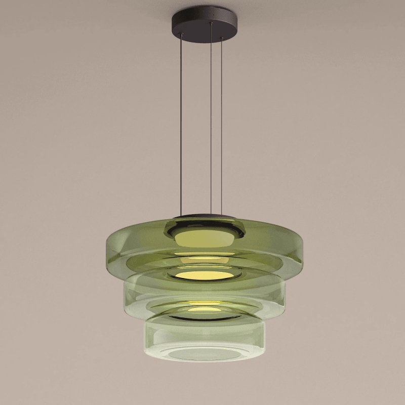 Lustra Pendant Lamp Glass Circles Multi-Level - Neutral Decor