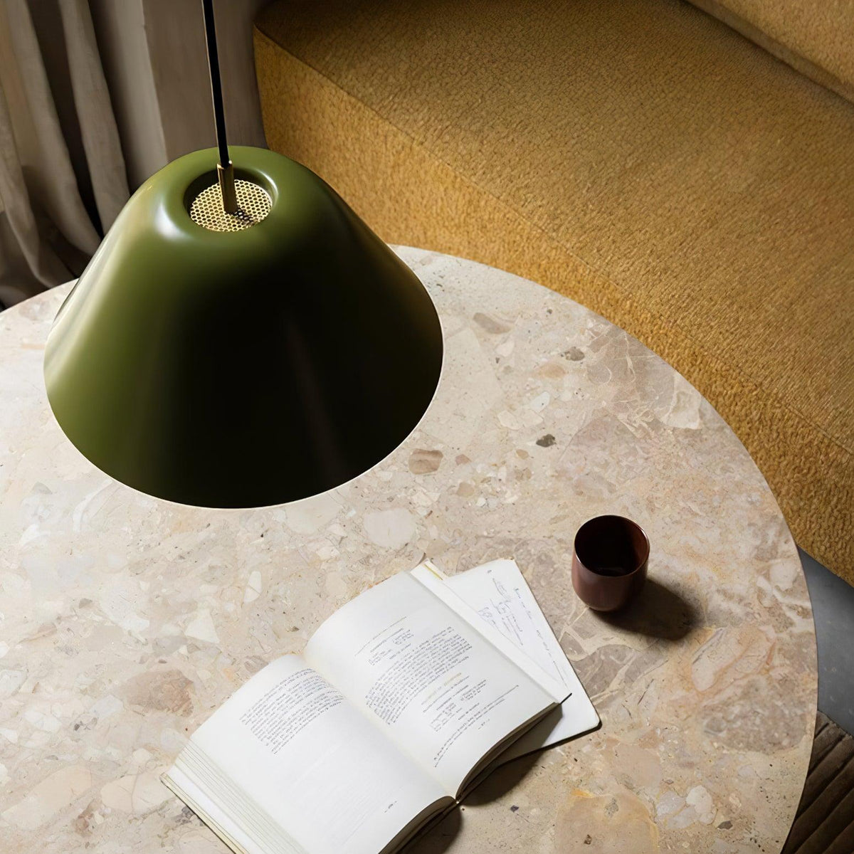 Evir Pendant Lamp Bell Glass Brass Minimalist