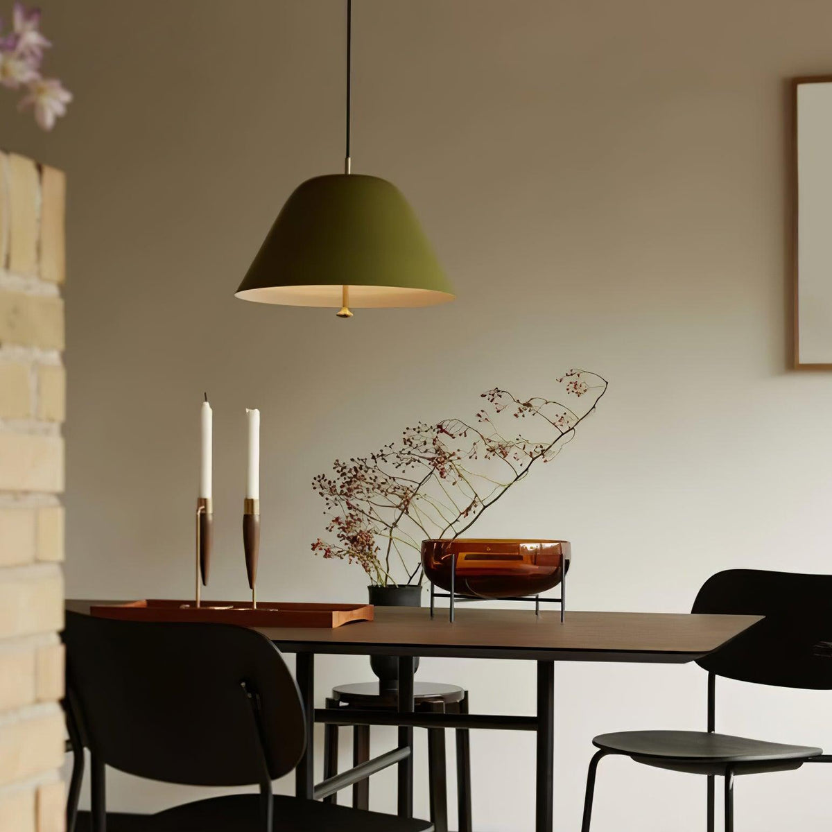 Evir Pendant Lamp Bell Glass Brass Minimalist