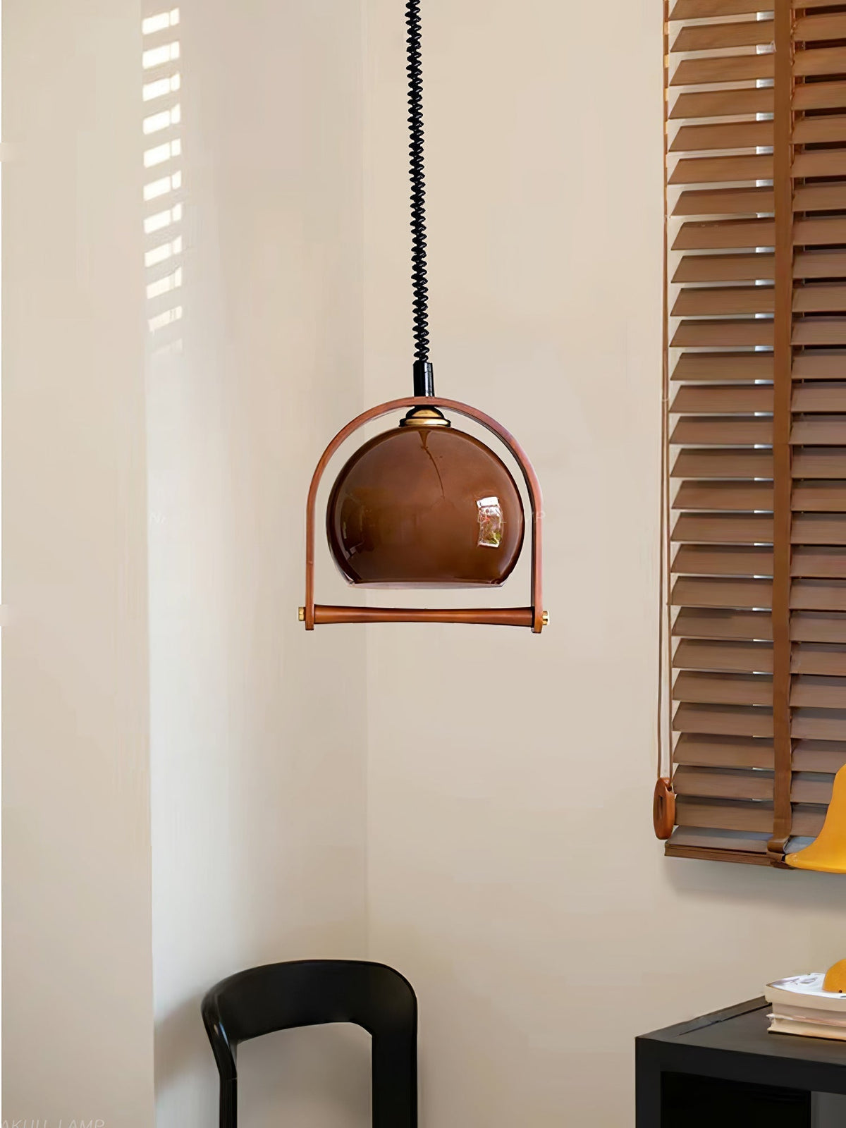 Cesilarae Premium Nordic Art Glass Wood Pendant Lamp