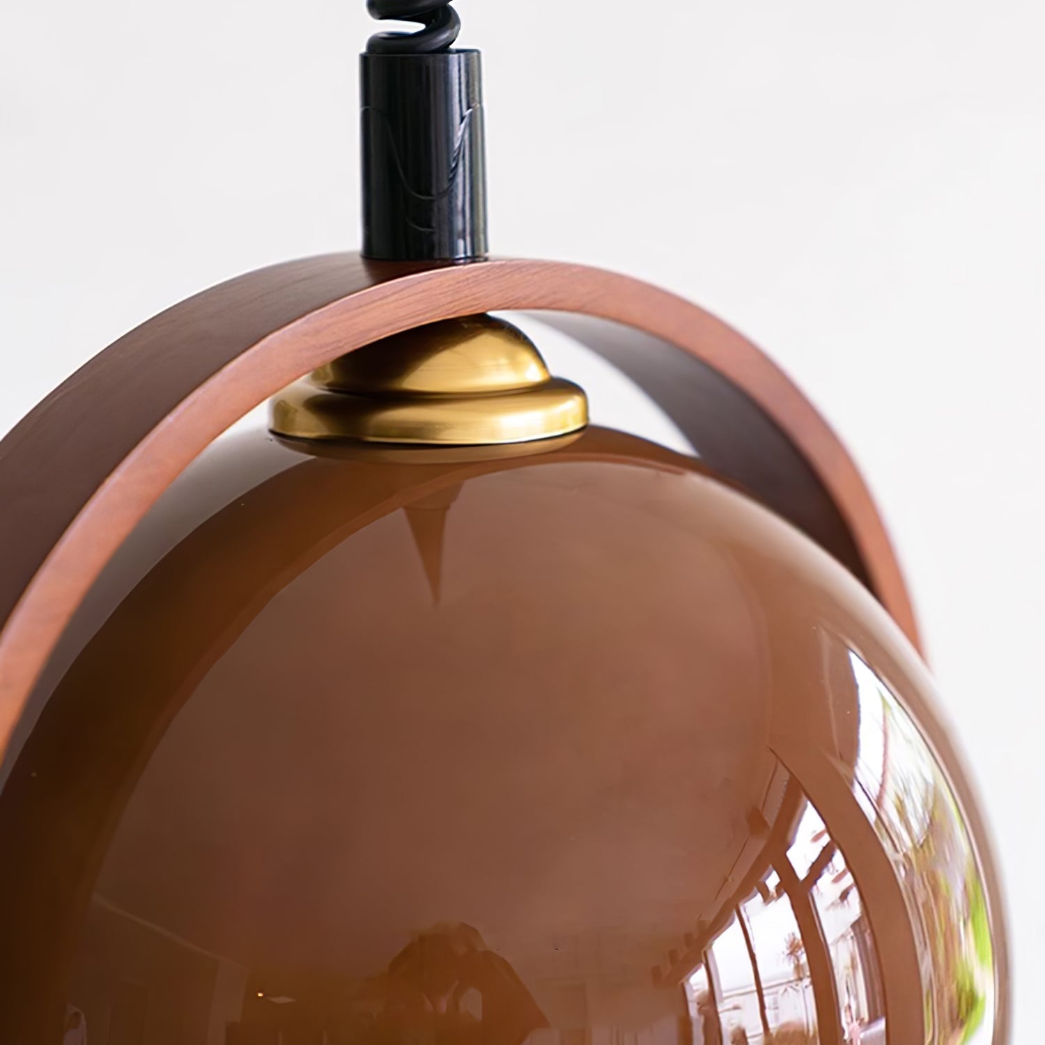 Cesilarae Premium Nordic Art Glass Wood Pendant Lamp