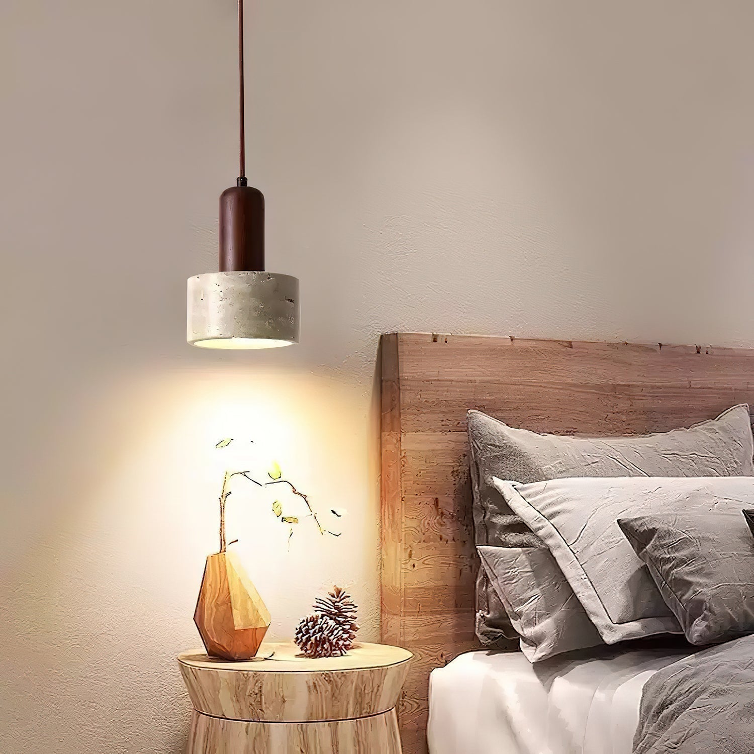 Jlynis Dual-Material Travertine Pendant Light