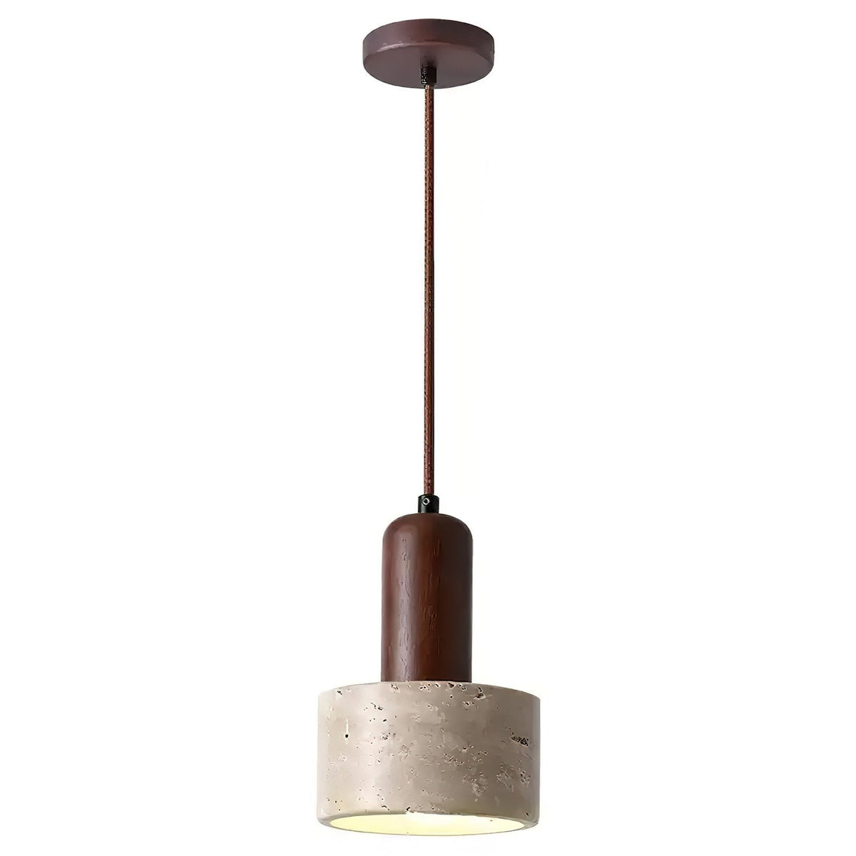 Jlynis Dual-Material Travertine Pendant Light