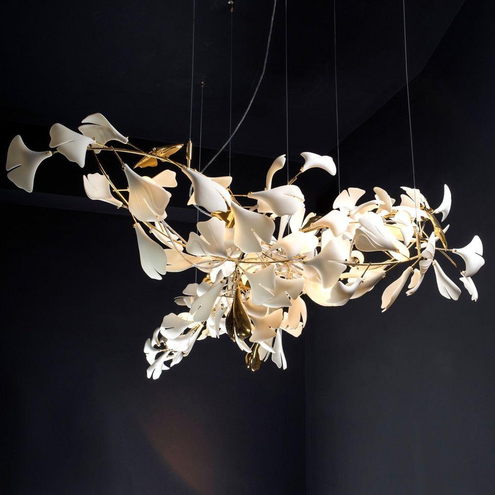 Ayla Chandelier Gingko Petal Ceramic