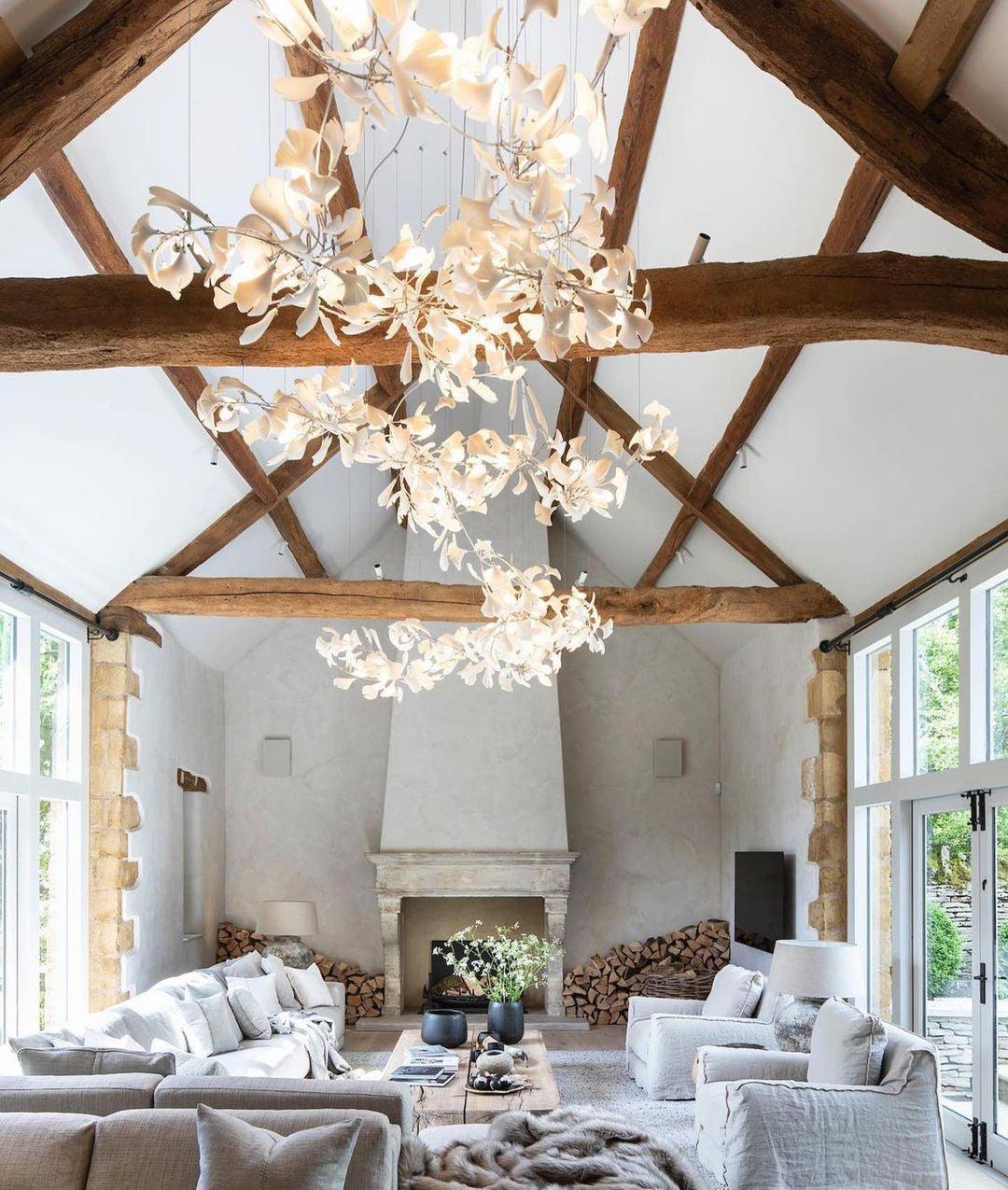 Ayla Chandelier Gingko Petal Ceramic