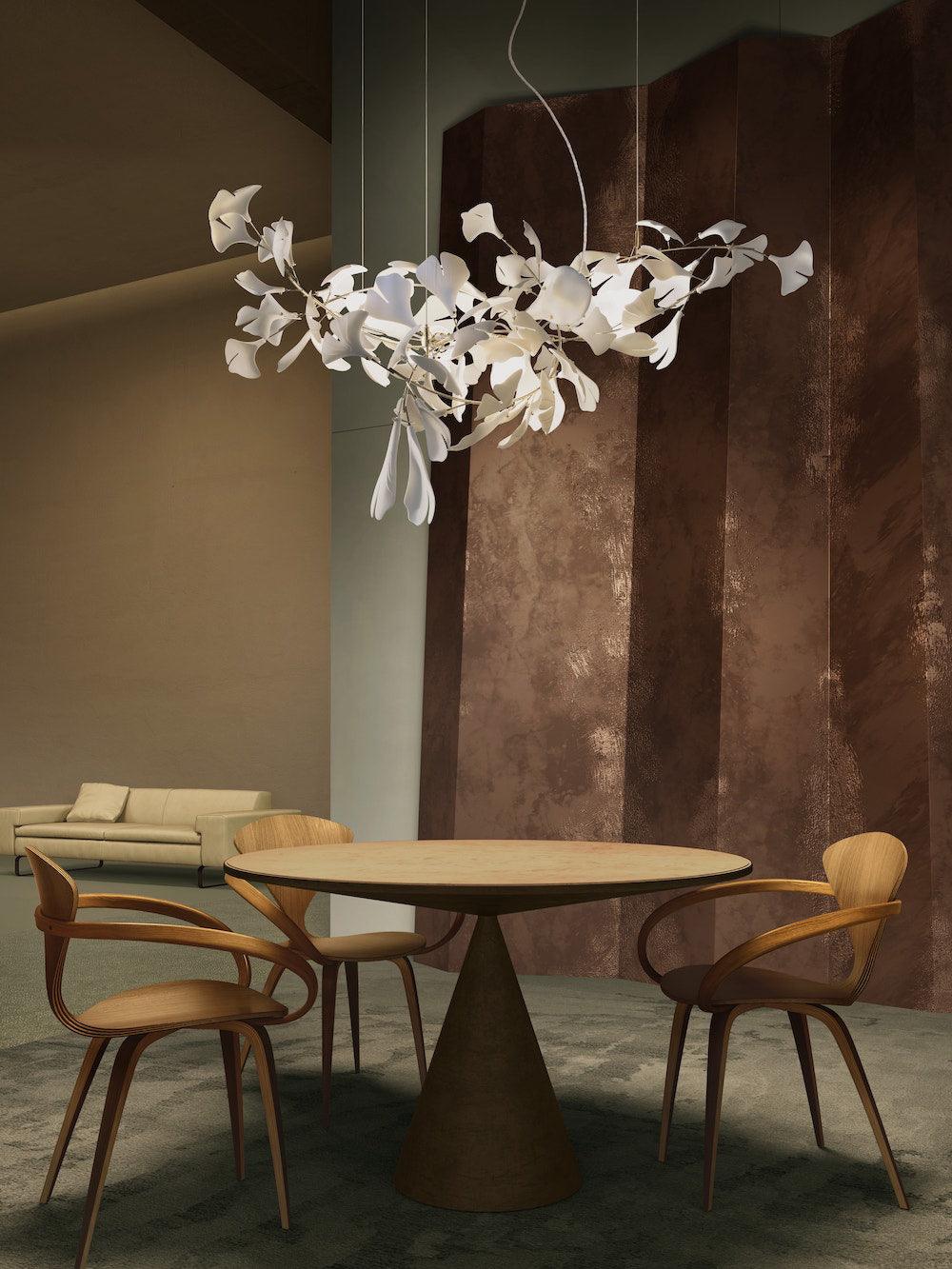 Ayla Chandelier Gingko Petal Ceramic