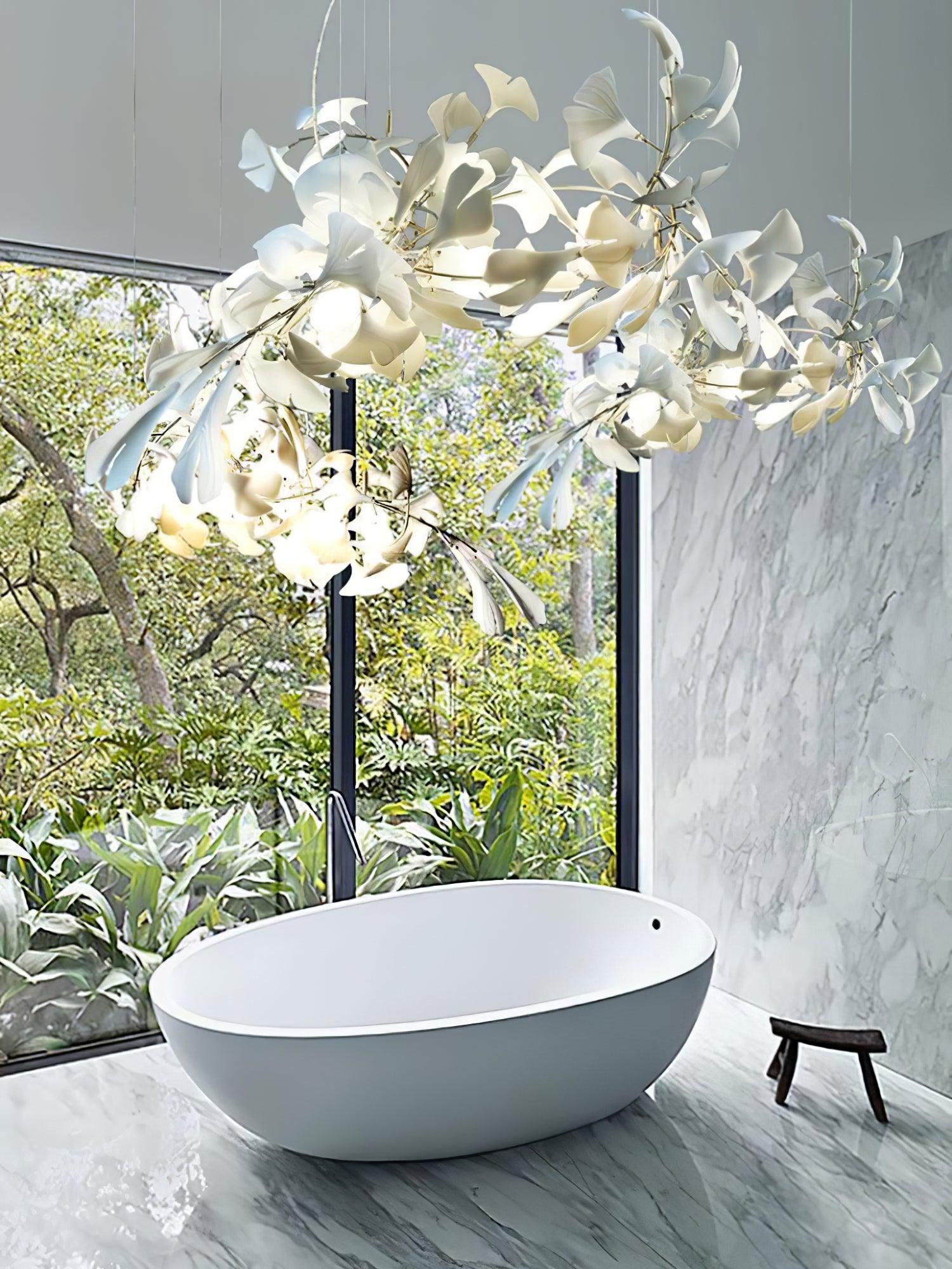 Ayla Chandelier Gingko Petal Ceramic