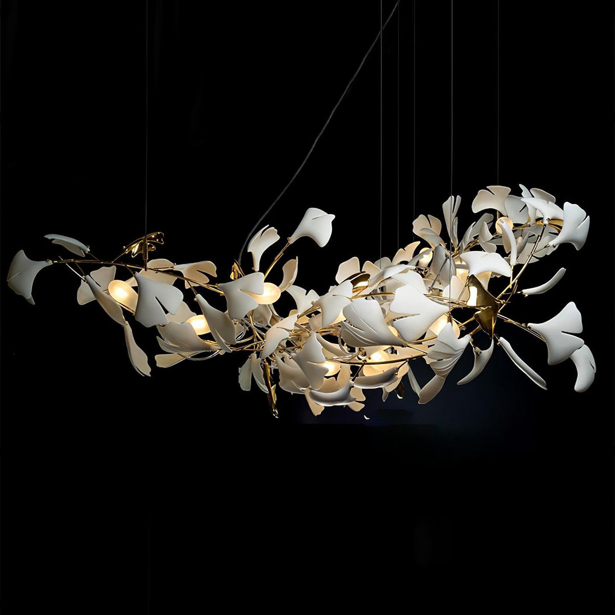 Ayla Chandelier Gingko Petal Ceramic
