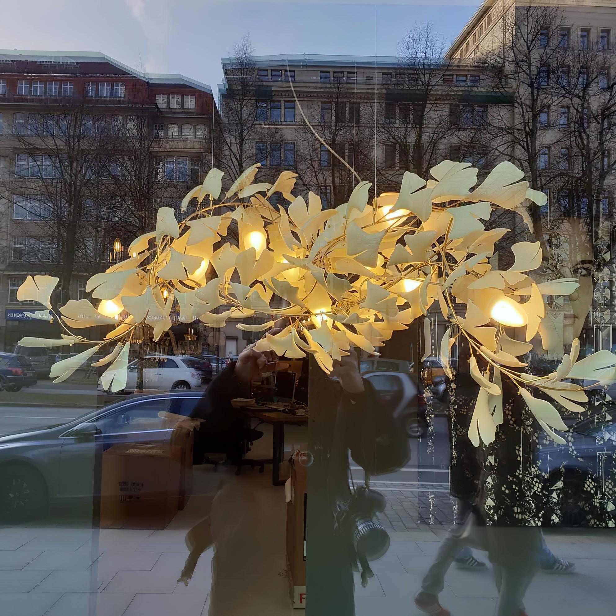 Ayla Chandelier Gingko Petal Ceramic