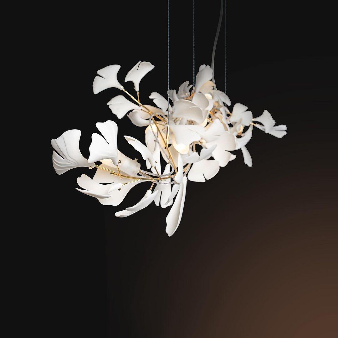 Ayla Chandelier Gingko Petal Ceramic