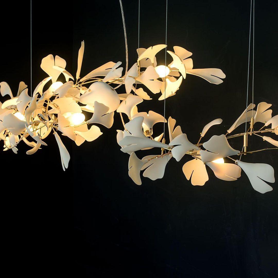 Ayla Chandelier Gingko Petal Ceramic
