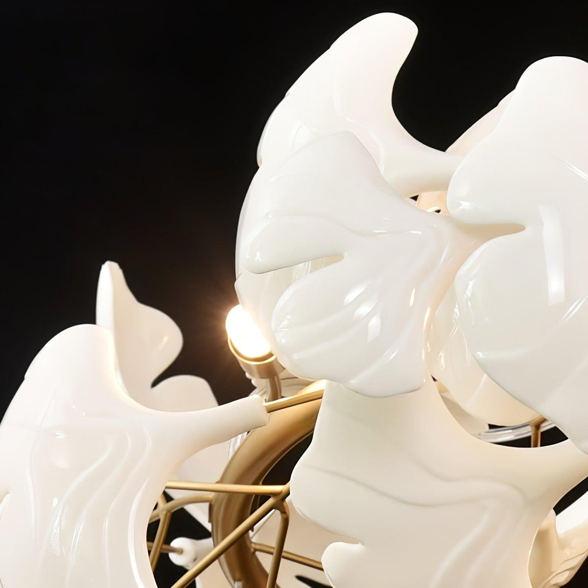 Ayla Chandelier Gingko Petal Ceramic