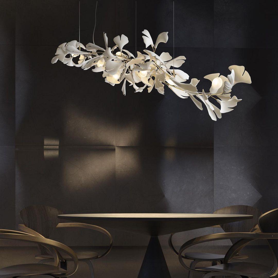 Ayla Chandelier Gingko Petal Ceramic