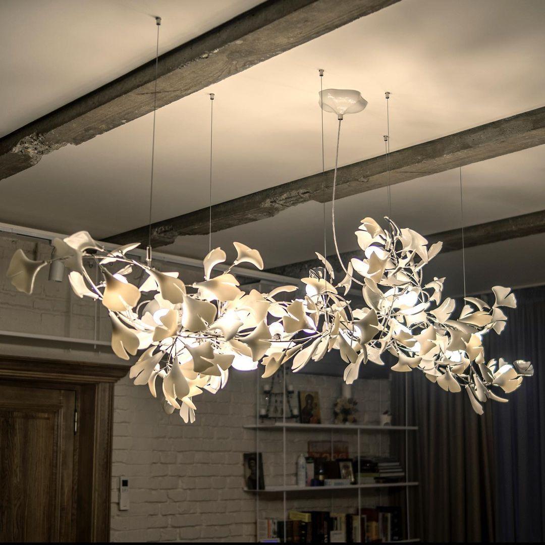 Ayla Chandelier Gingko Petal Ceramic