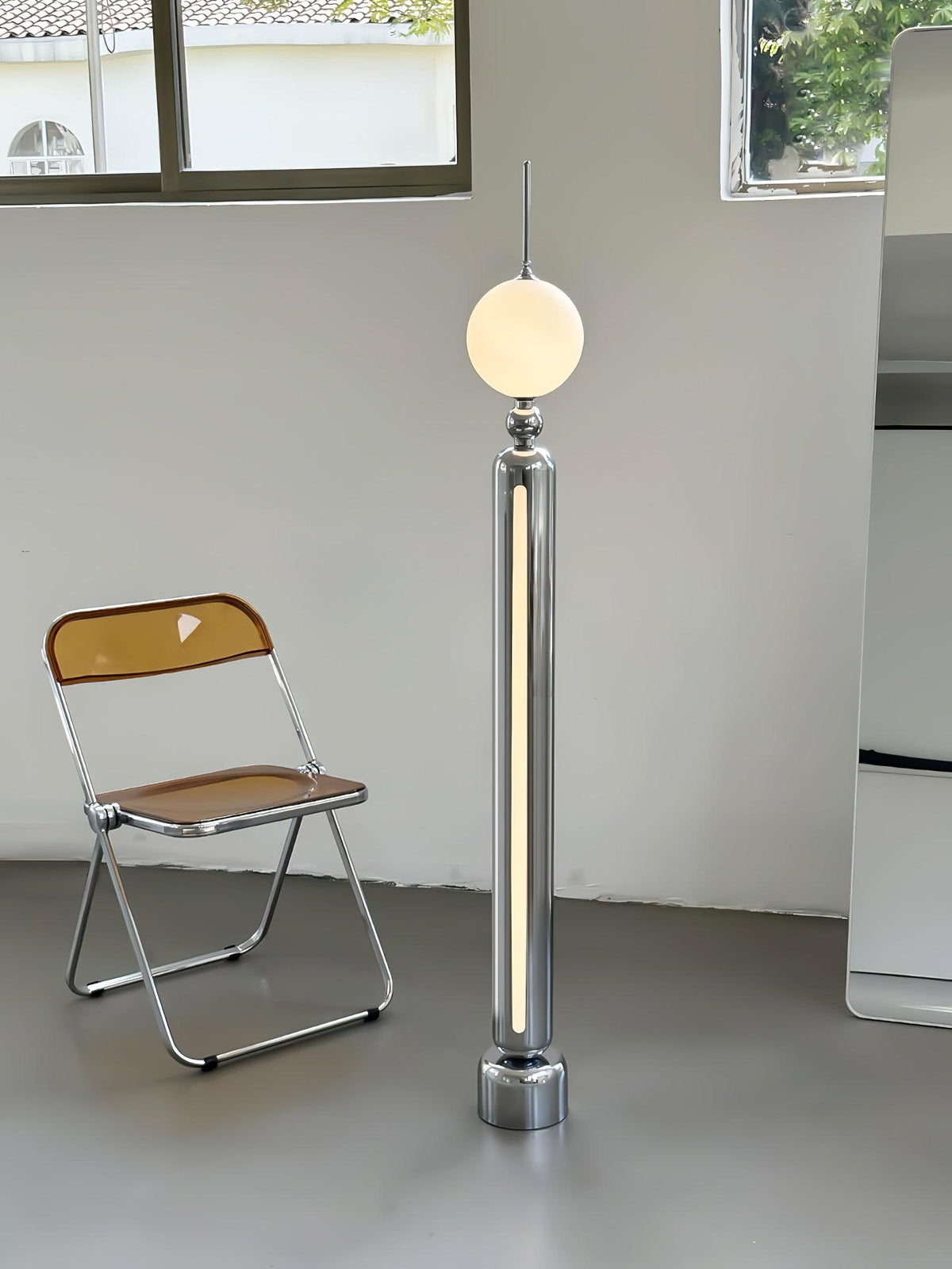 Ardinielle Futuristic Stainless Steel Floor Lamp