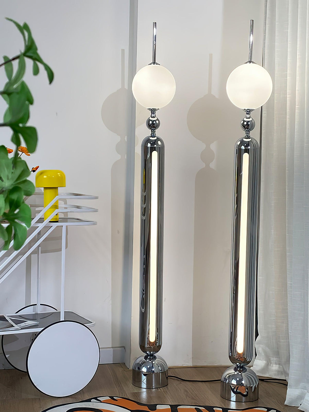 Ardinielle Futuristic Stainless Steel Floor Lamp
