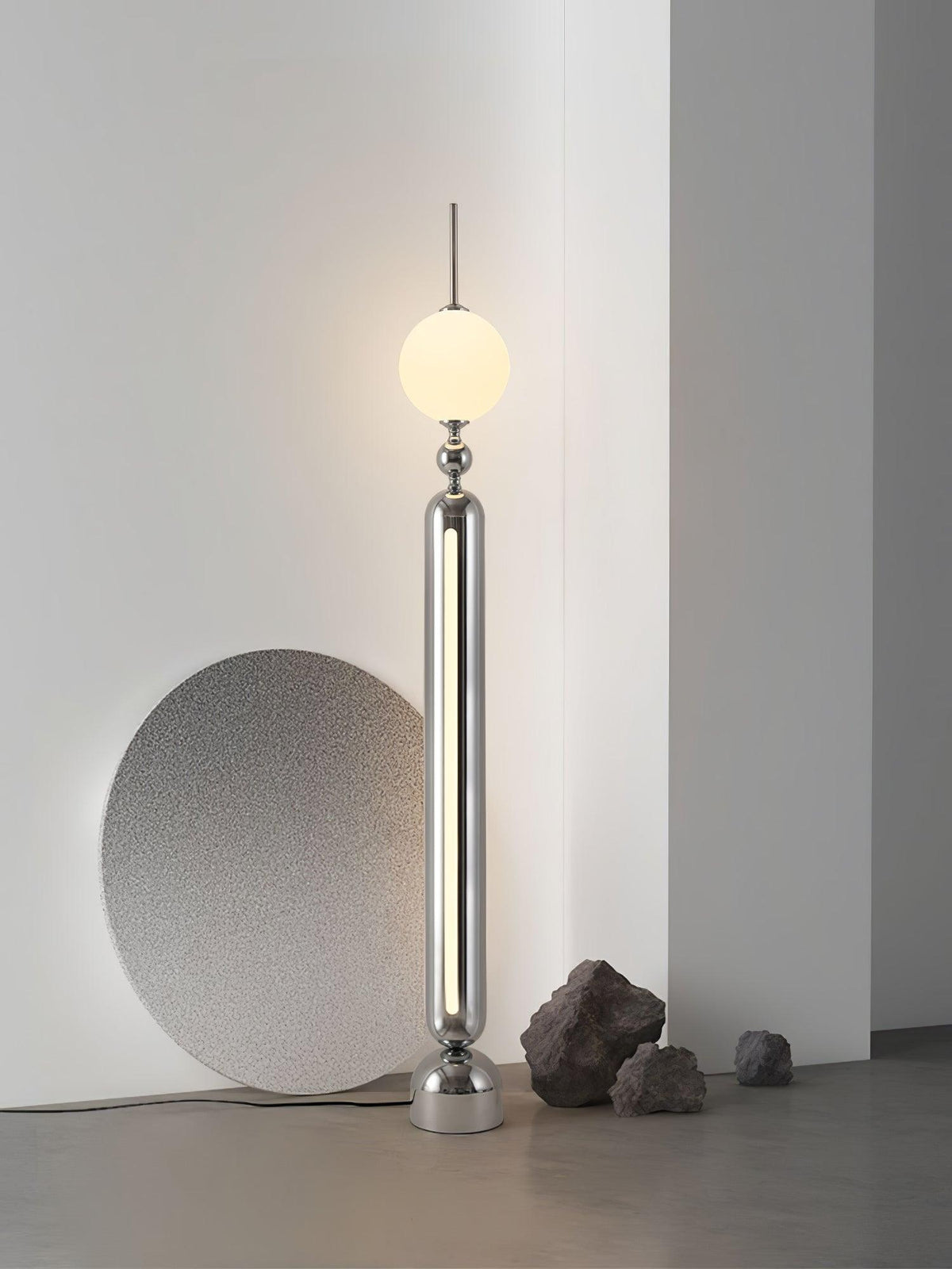 Ardinielle Futuristic Stainless Steel Floor Lamp