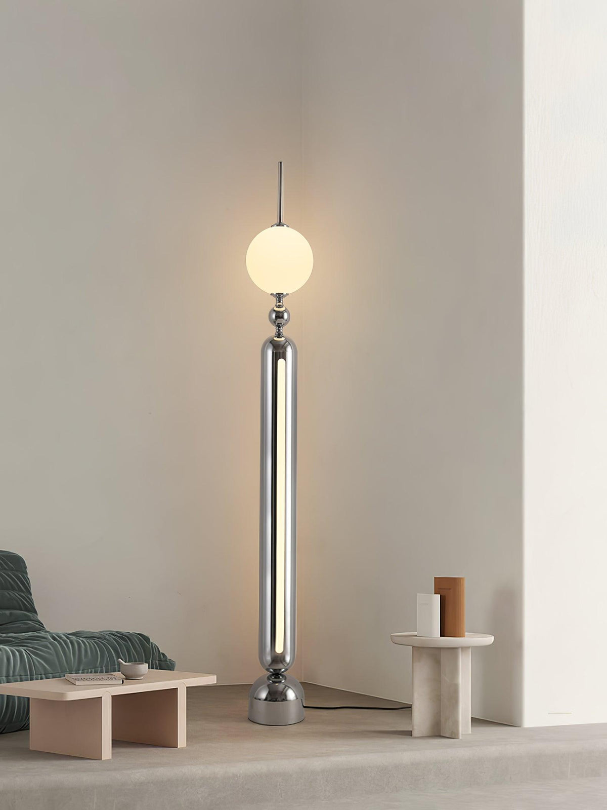 Ardinielle Futuristic Stainless Steel Floor Lamp