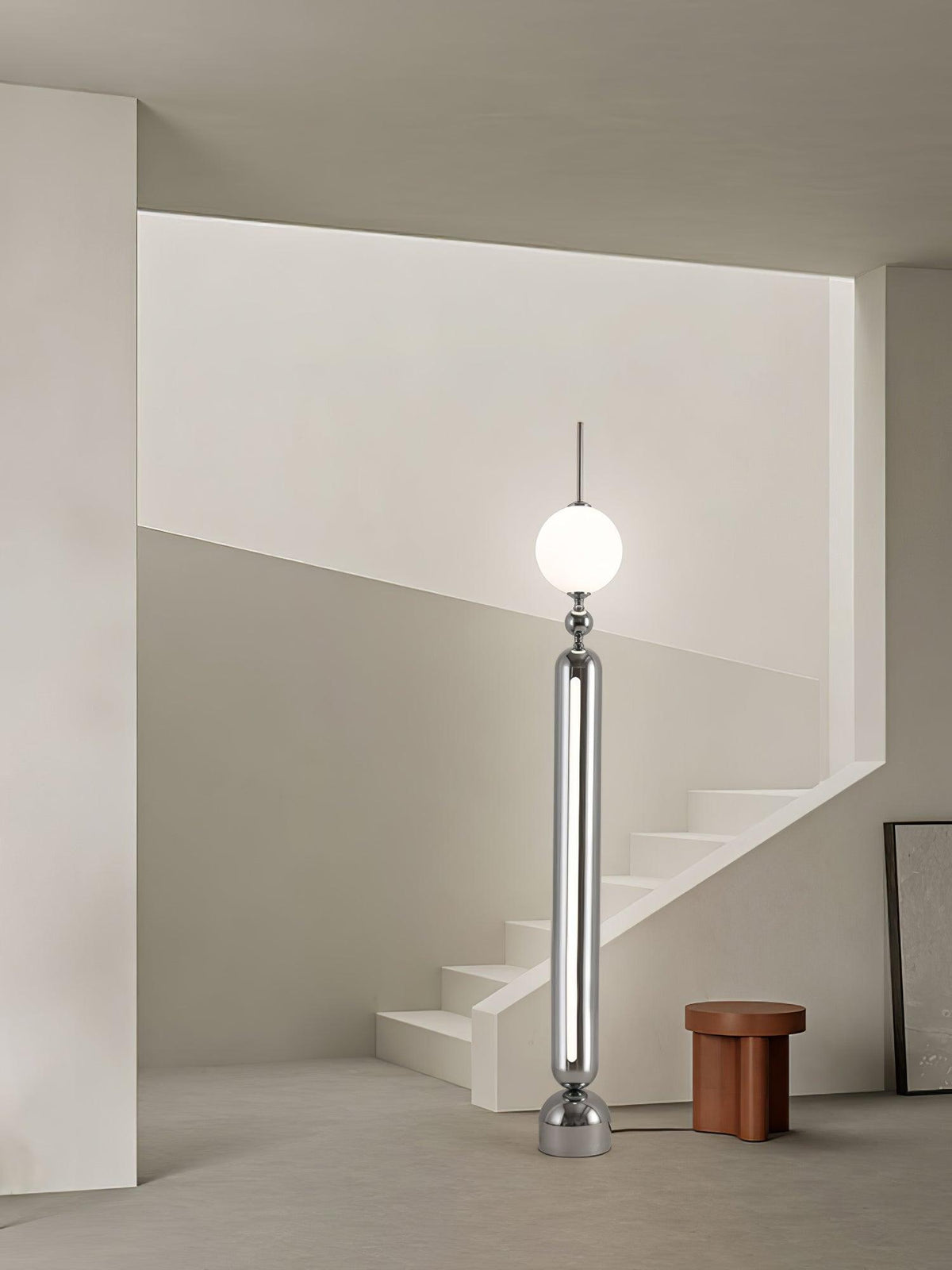 Ardinielle Futuristic Stainless Steel Floor Lamp