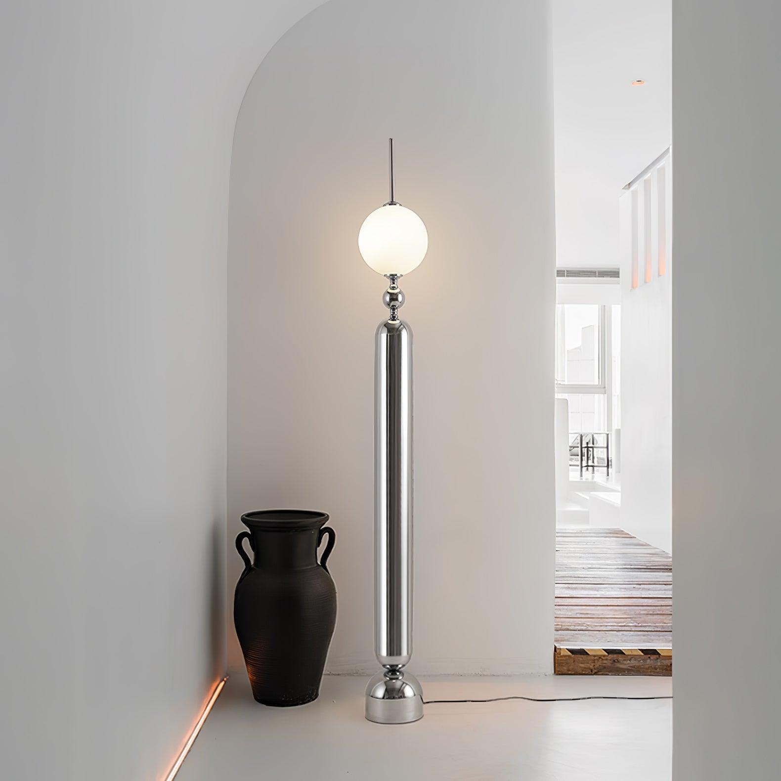 Ardinielle Futuristic Stainless Steel Floor Lamp