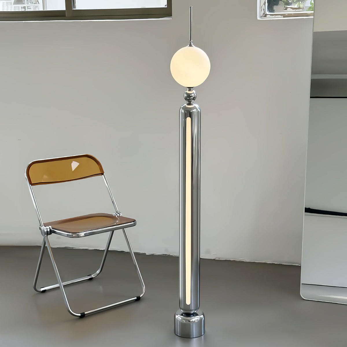 Ardinielle Futuristic Stainless Steel Floor Lamp