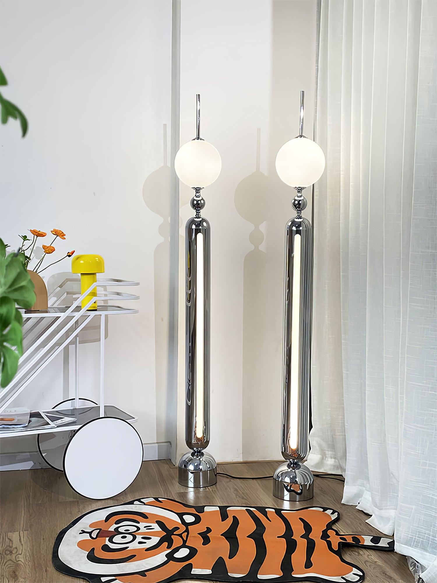 Ardinielle Futuristic Stainless Steel Floor Lamp
