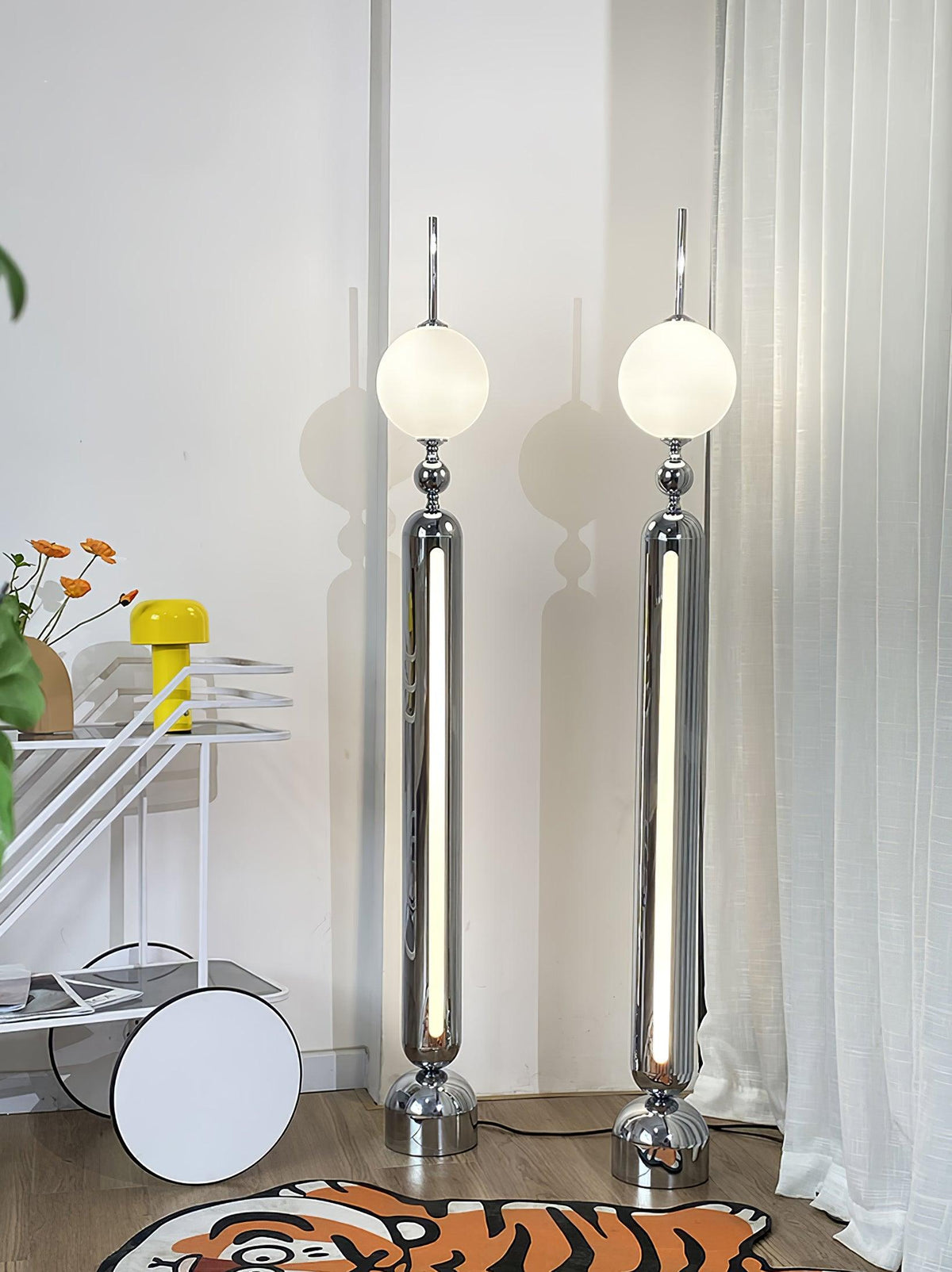 Ardinielle Futuristic Stainless Steel Floor Lamp