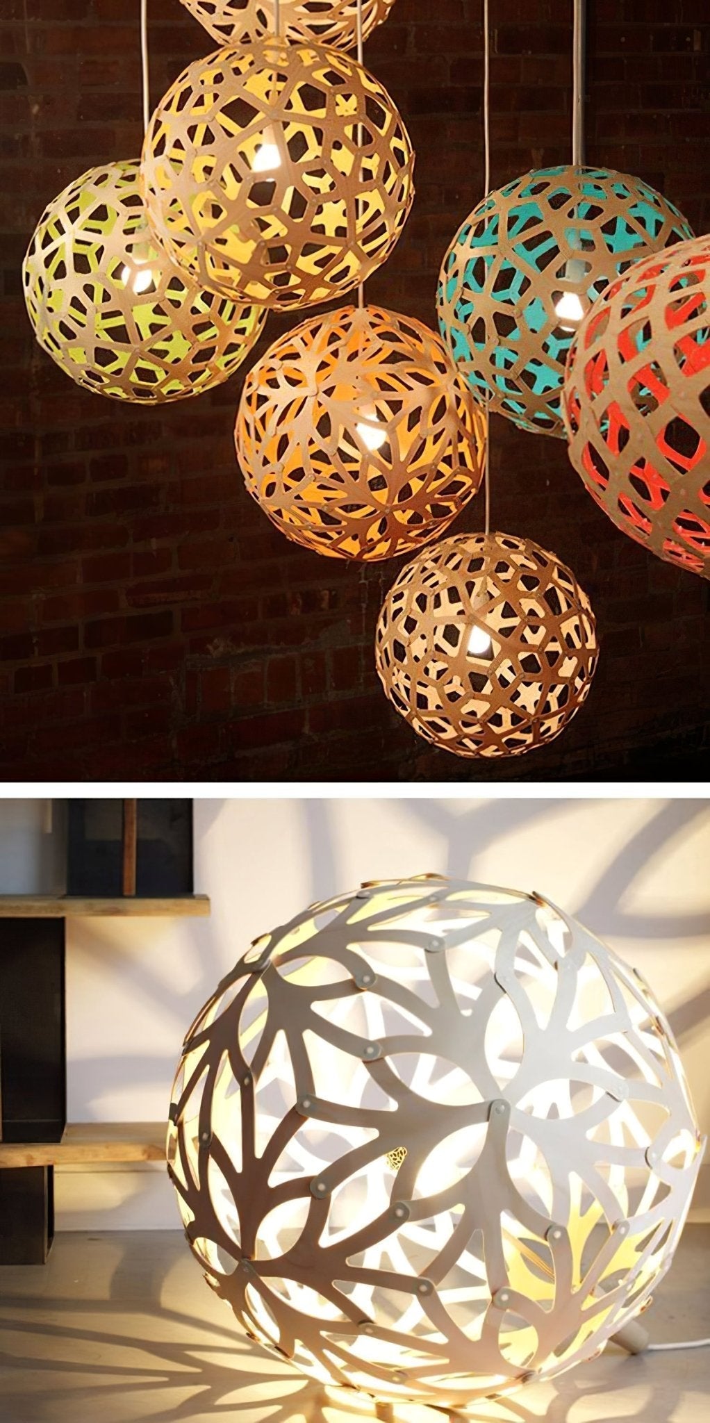 Rininia Pendant Light Geometric Wooden Woven