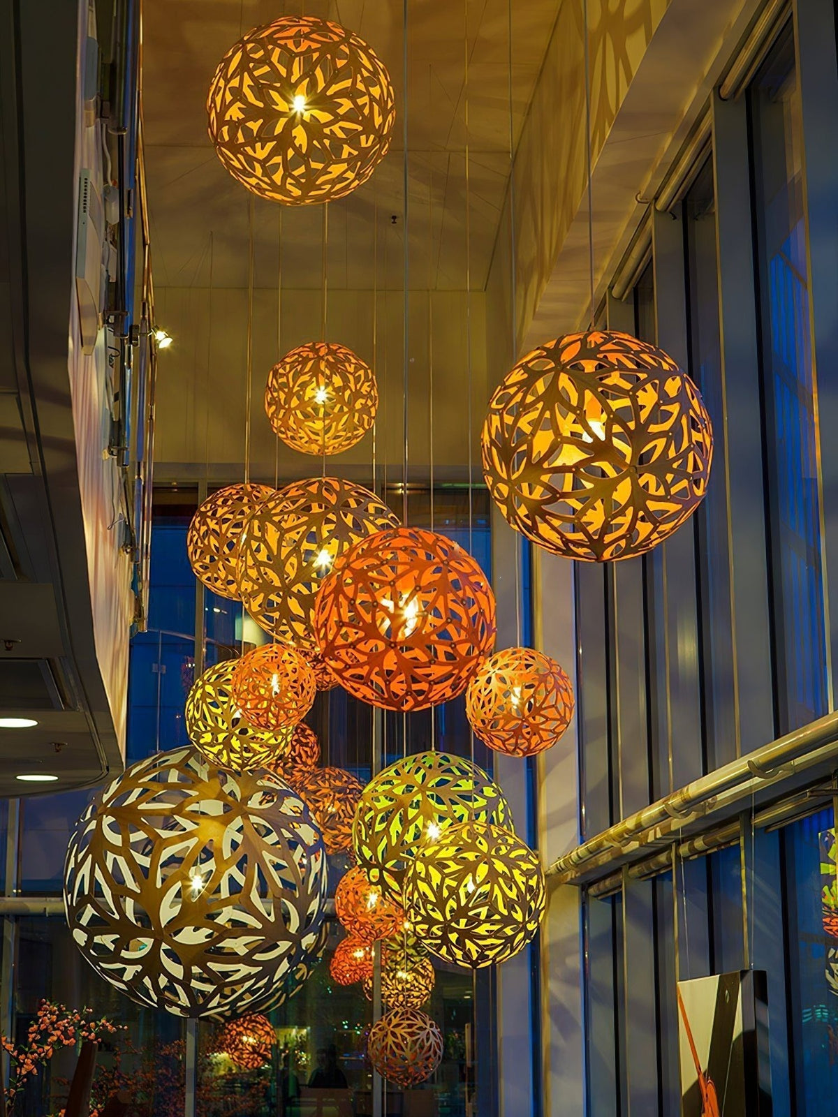 Rininia Pendant Light Geometric Wooden Woven