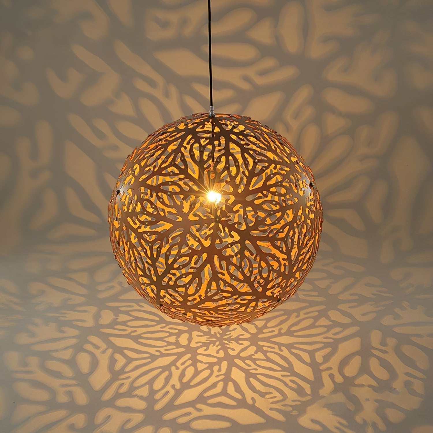 Rininia Pendant Light Geometric Wooden Woven