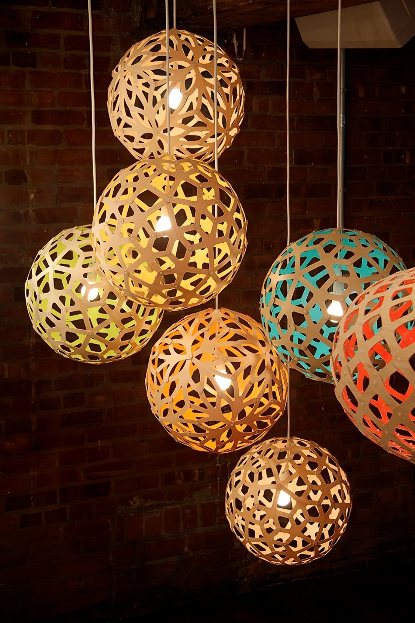 Rininia Pendant Light Geometric Wooden Woven